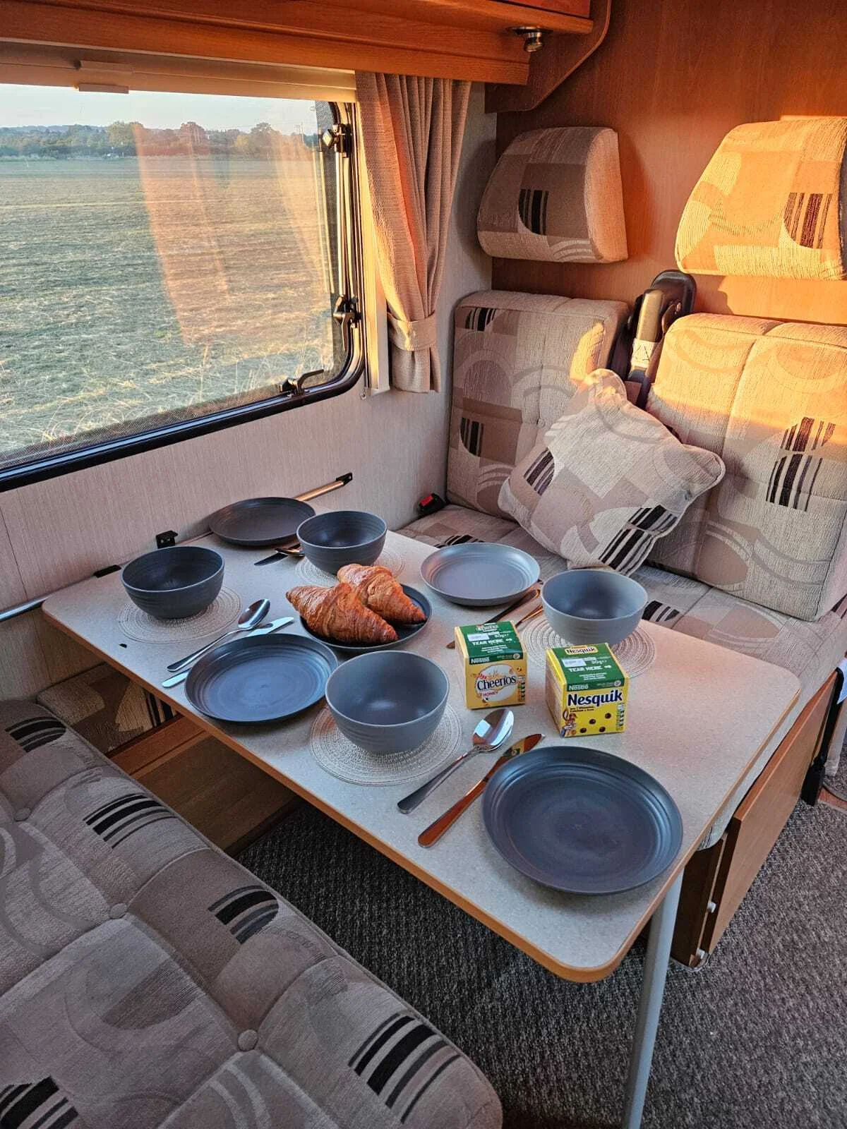 Beatrice dining at golden hour