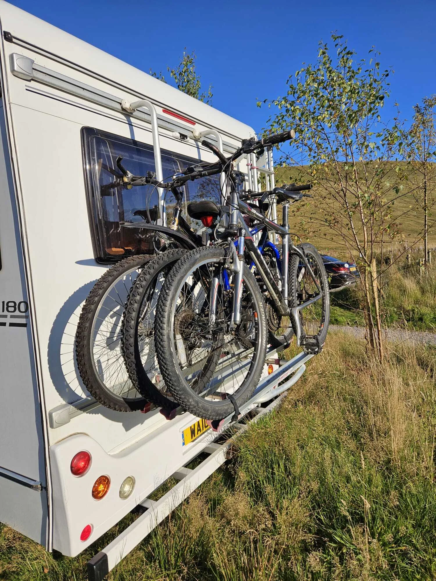 Beatrice bike rack with bikes loaded