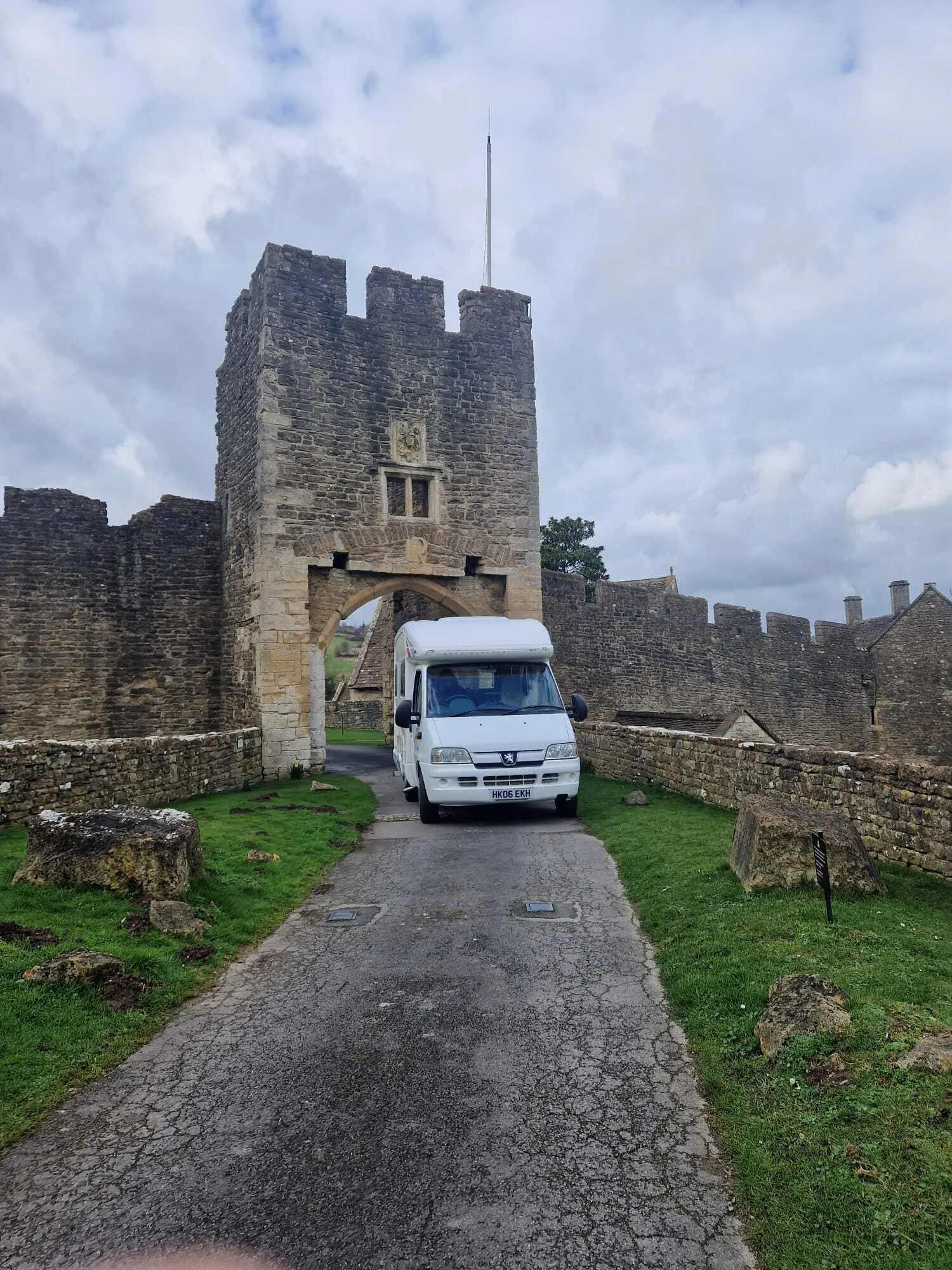 Carys through castle gateway